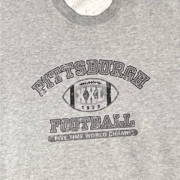 Pittsburgh Steelers NFL Football Gray Football Crewneck Pullover Sweatshirt - Picture 2 of 3